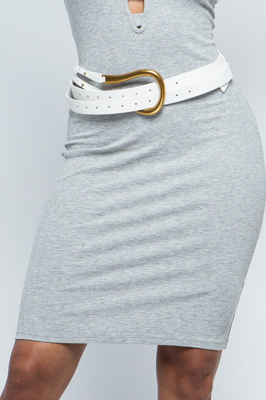 Faux Leather Multi Layer Belt